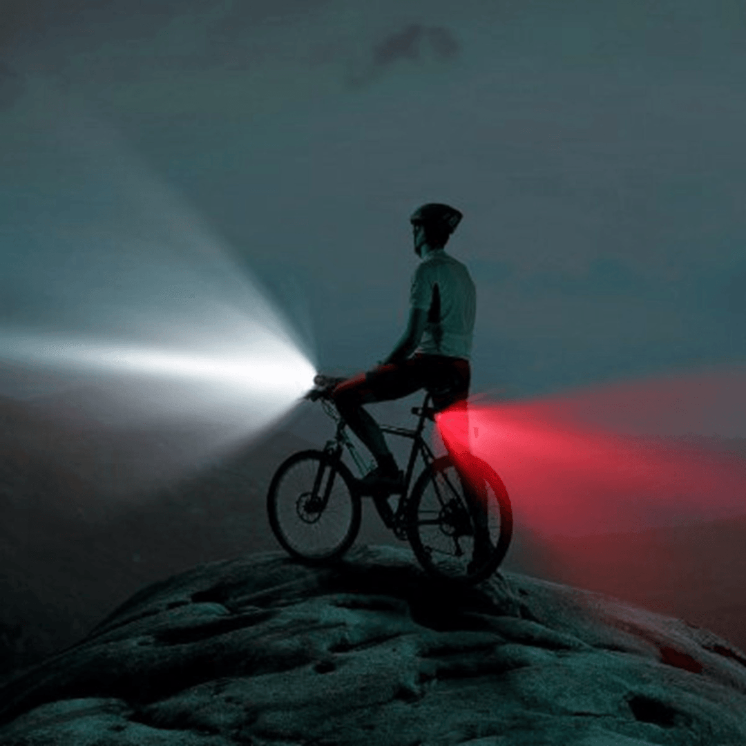 300Lm Super Bright Bicycle Light Set 3 Modes Adjustable LED Headlight Taillight Outdoor Cycling - MRSLM