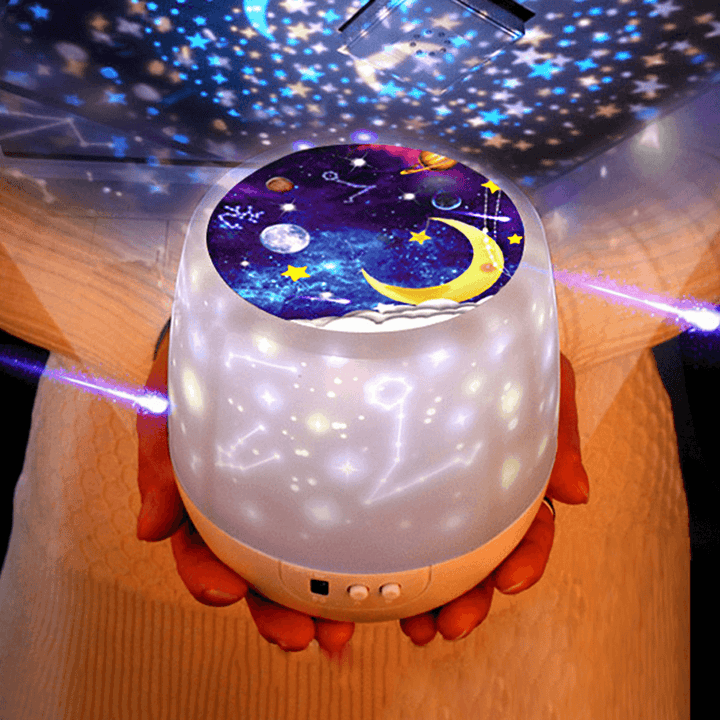 Rotation LED Night Light Ceiling Projector Kids Star Sky Moon Baby Bedroom Atmosphere Making - MRSLM