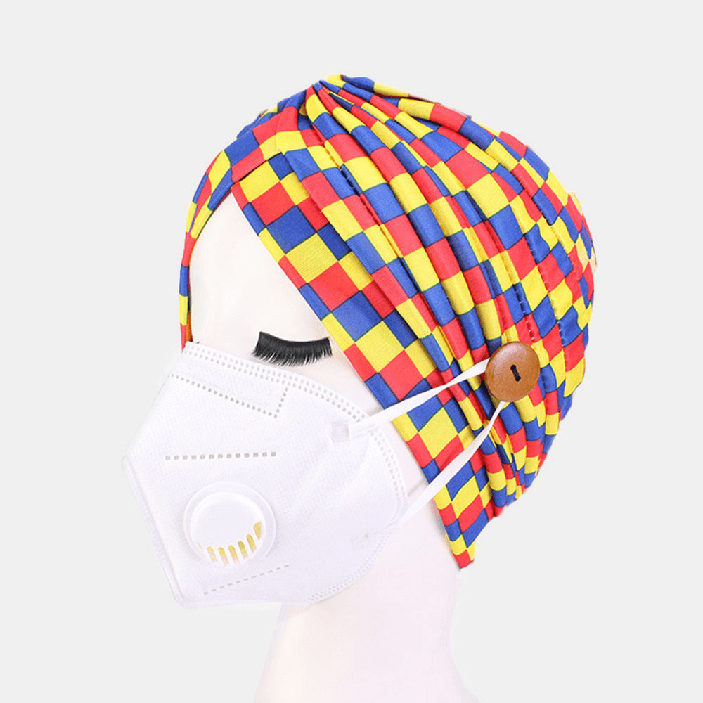 Printed Multi-Colored Beanie National Style Button Mountable Ears Prevent Strangulation - MRSLM