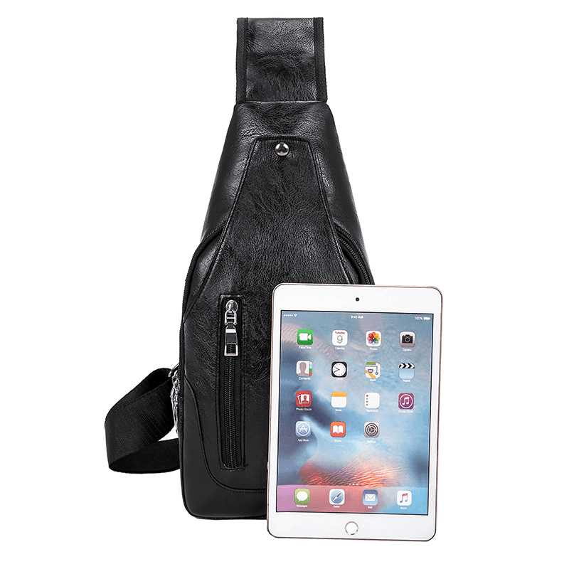 Men Multifunctional USB Crossbody Bag Chest Bag Shoulder Bag Business Outdoor - MRSLM