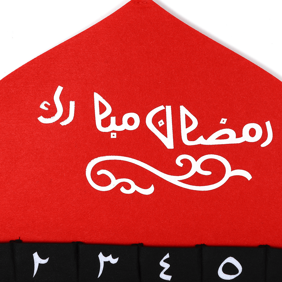 Kids Arabic MDF Ramadan Advent Calendar 30 Pockets Eid Mubarak DIY House Decor - MRSLM