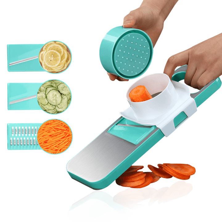 XYJ-007 Multifunctional Stainless Steel Cutter Slicer Vegetable Cutter with Three Replaceable Blades - MRSLM
