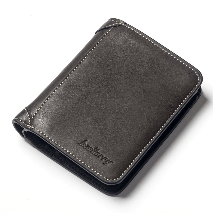 Baellerry Men Multi-Card Short Wallet Matte Leather Wallet - MRSLM