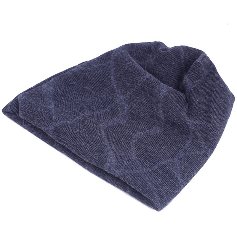 Men Women Cotton Solid Warm Beanie Hats Winter Outdoor Thicken Soft Leisure Cap - MRSLM