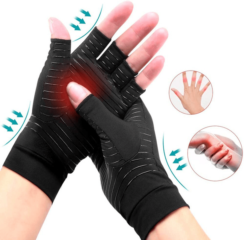 1 Pair Compression Gloves with Copper for Arthritis Rheumatoid,Relief Pain and Swelling,Osteoarthritis Copper Arthritis Gloves - MRSLM