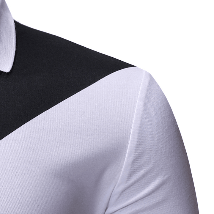 Men Regular Color Block Muscle Fit Golf Shirt - MRSLM