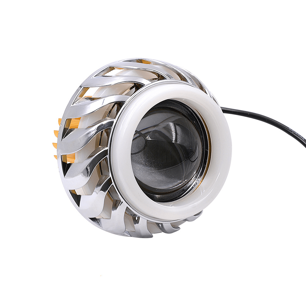 BIKIGHT 12-85V 1200LM LED Electric Bike Headlight Front Light 2 Modes Modified Angle Eyes Motorcycle Lamp Projector - MRSLM