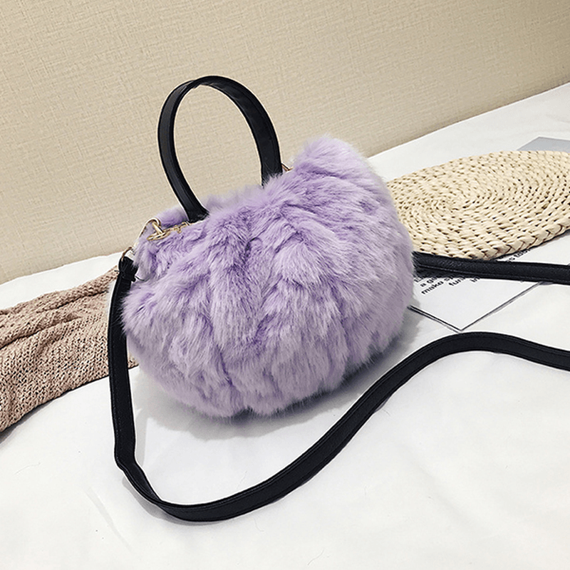 Women Leopard Plush Bag Cotton Bucket Handbag - MRSLM