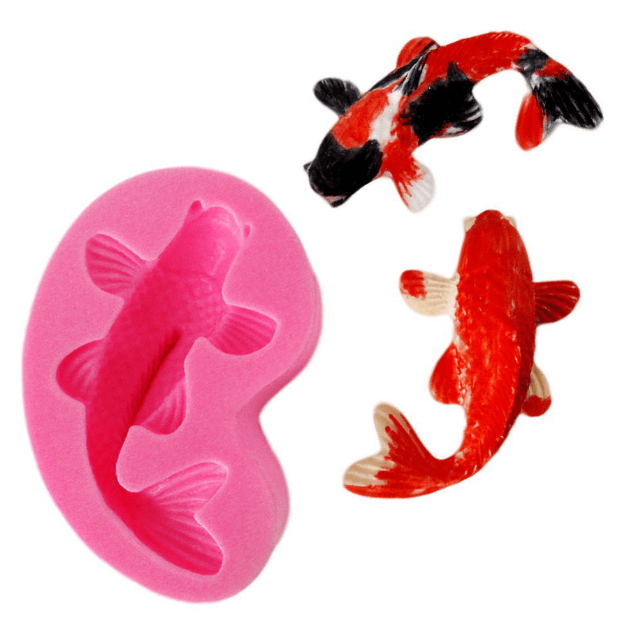 Koi Fish Cartoon Silicone Fondant Cake Mold 3D Fish Candle Moulds Soap Chocolate Baking Mold for the Baking Tools - MRSLM