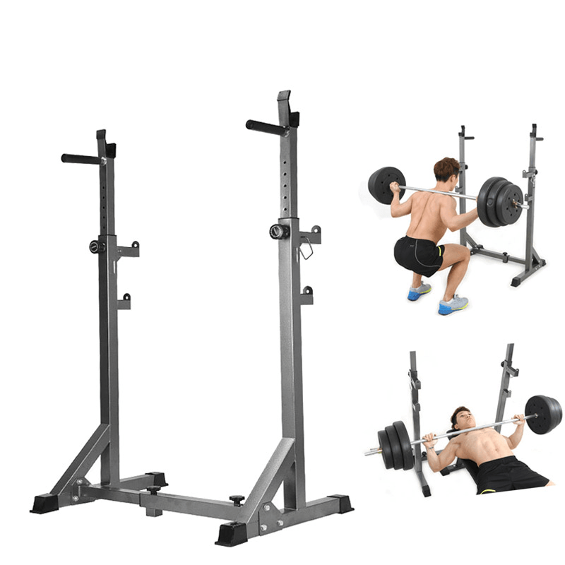 300KG Weight-Bearing Fitness Barbell Rack with Elastic Locking Pull Pin Adjustable Height Non-Slip Home Exercise Fitness Equipment - MRSLM