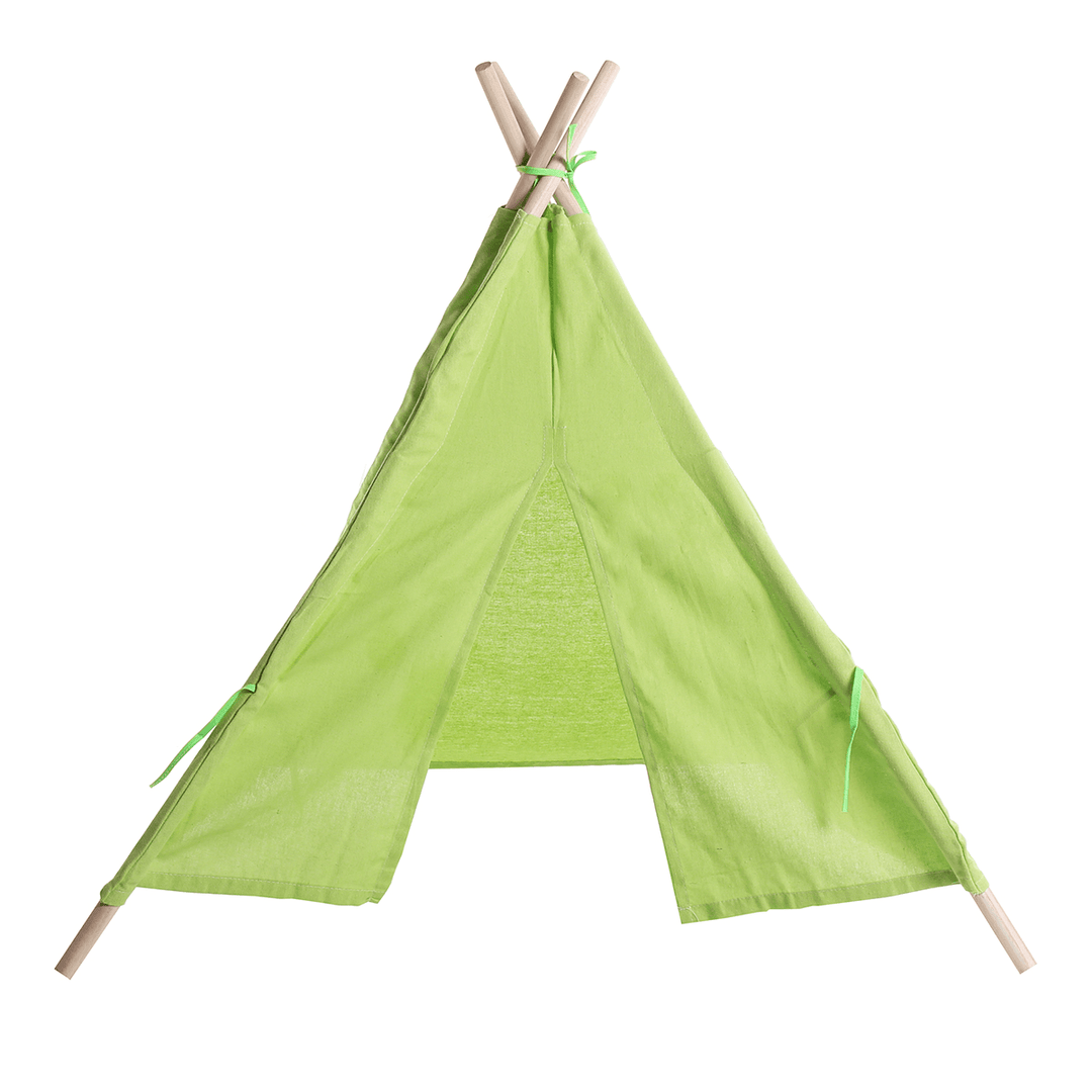 1.1M Portable Wooden Kids Play Tent Castle for Kids Portable Playhouse Children House for Indoor Outdoor Use - MRSLM