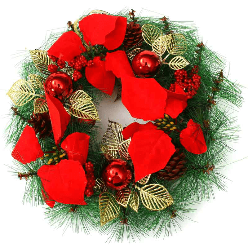Christmas Wreath XMAS Garland Christmas Tree Door Decor Ornament - MRSLM