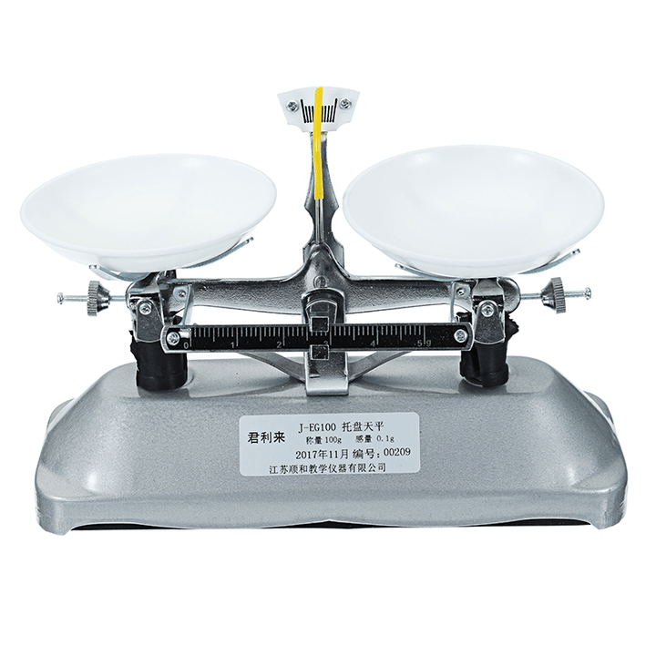 100G/0.1G Table Balance Scale Mechanical Scale with Weights School Physics Teaching Tool - MRSLM