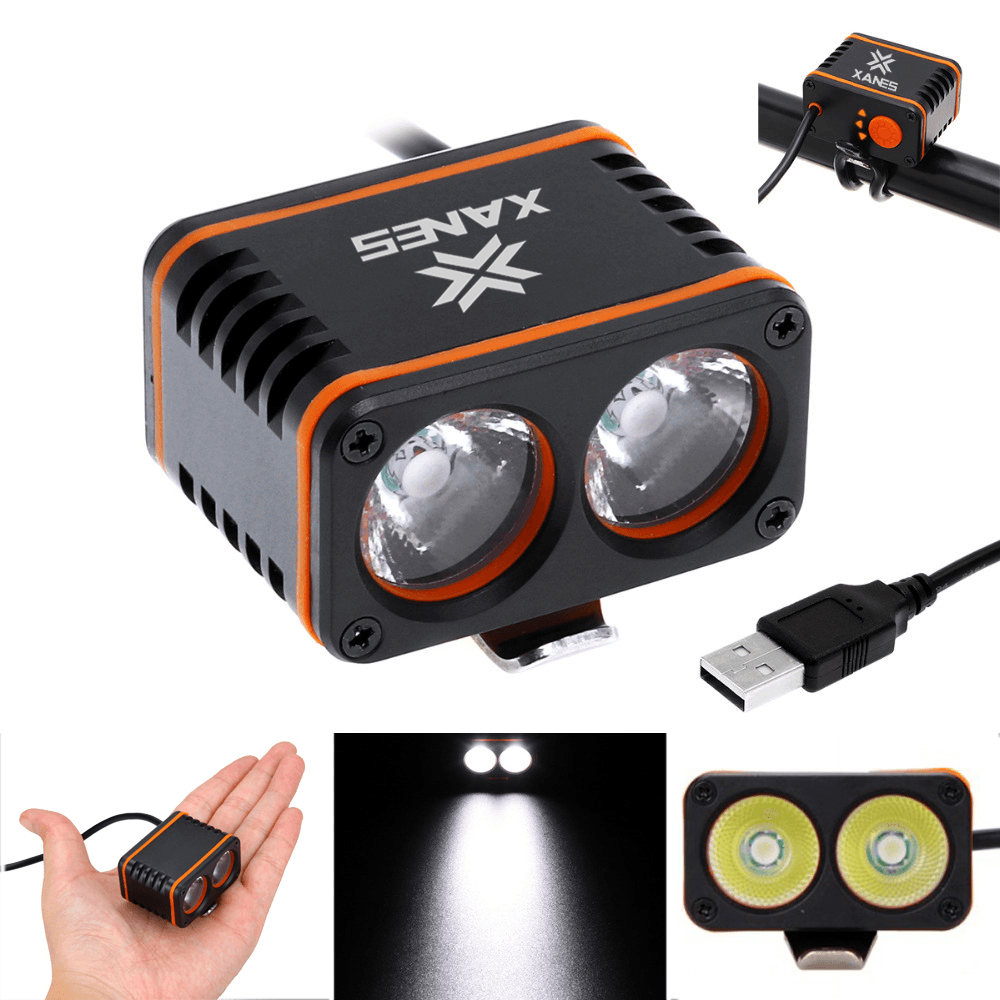 XANES 1200LM 2Xt6 LED 4-Mode Waterproof Bike Light Temperature Control Power Display No Batt - MRSLM