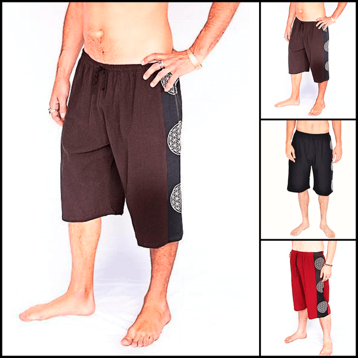 Mens Retro Printed Beach Holiday Casual Shorts Breathable Quick Dry Half Pants - MRSLM