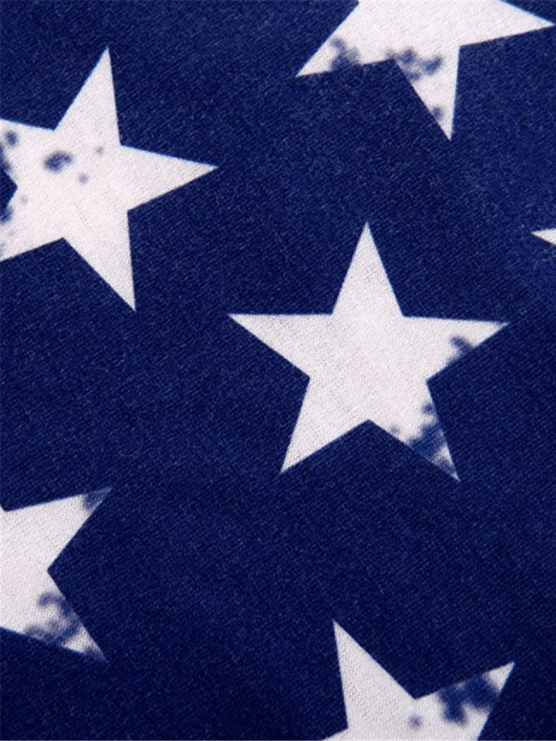America Flag Print Independence Day Sleeveless Casual Midi Dress - MRSLM