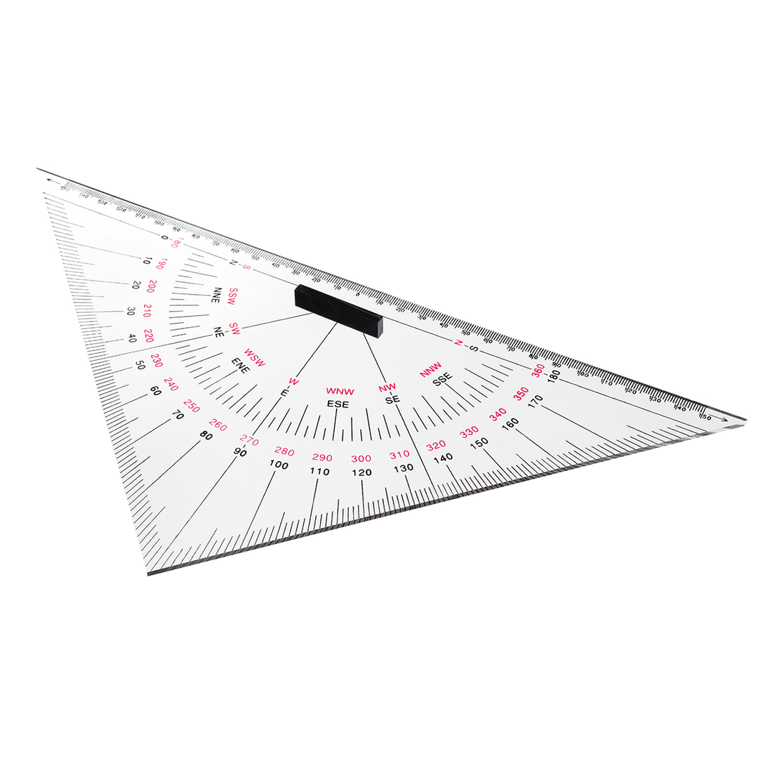 2Pcs Navigation Triangular Protractor 300Mm Acrylic Hypotenuse Nautical Squares - MRSLM