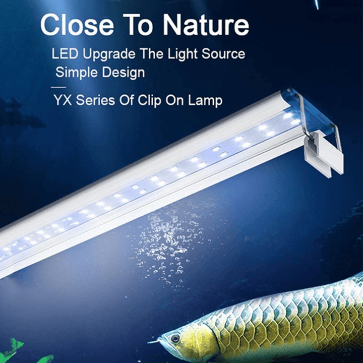 Super Slim LED Aquarium Light Aquatic Plant Lighting 18-30CM Extensible Waterproof Clip-On Lamp for Fish Tank - MRSLM