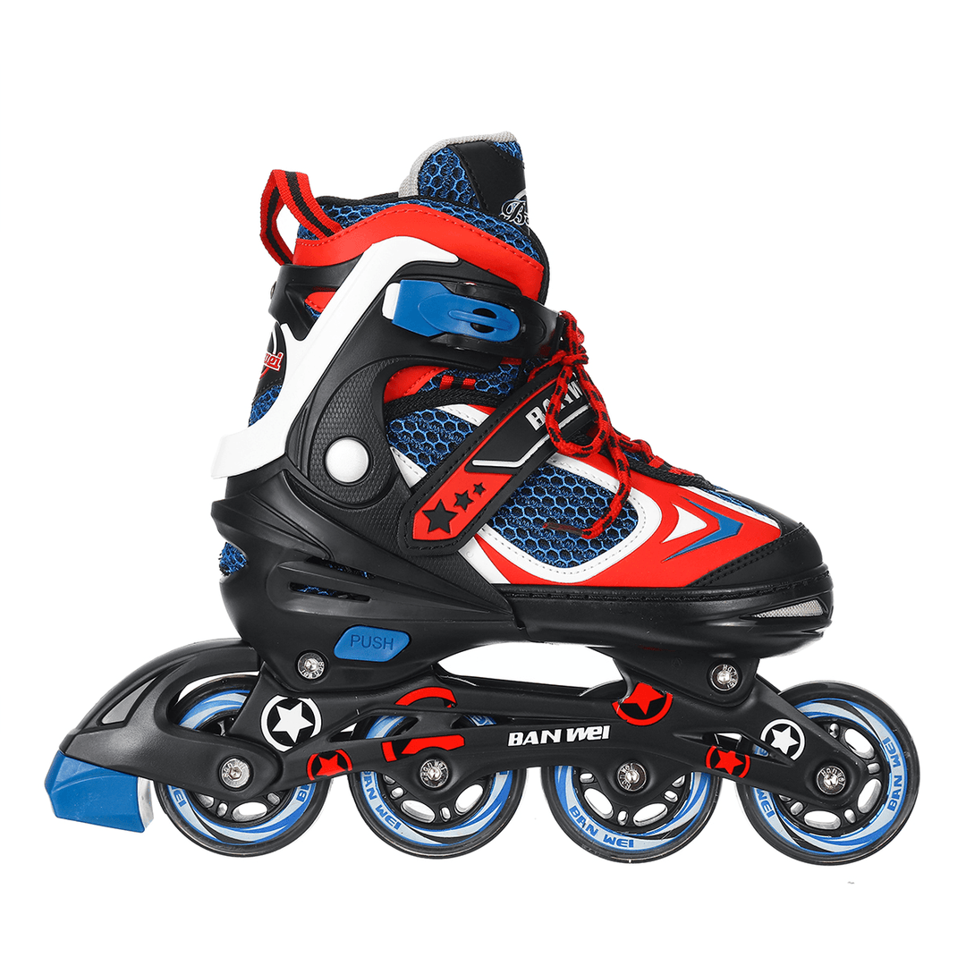 Kids Inline Skates Size Adjustable Rollerblades Teens Skate Shoes Roller Skates for Boys Girls - MRSLM