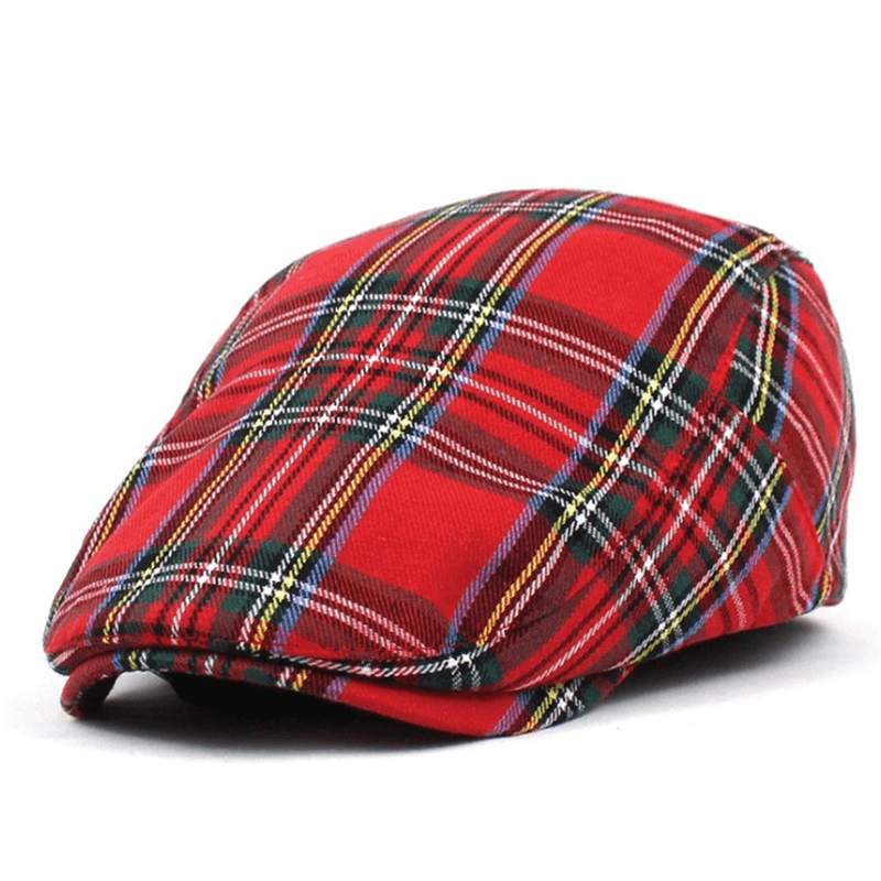 Women'S Art Contrast Plaid Painter Hat - MRSLM