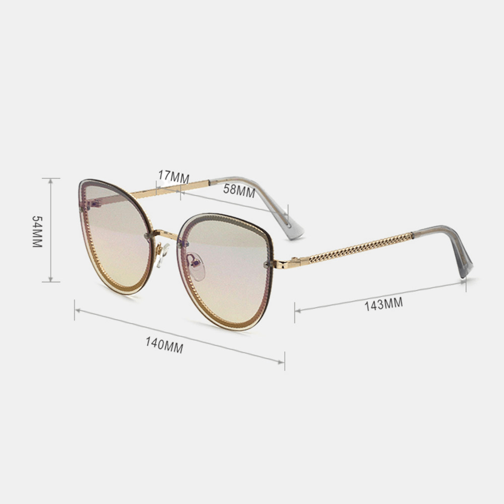 Unisex Drop Shape Metal Full Frame Tinted Lens UV Protection Fashion Sunglasses - MRSLM