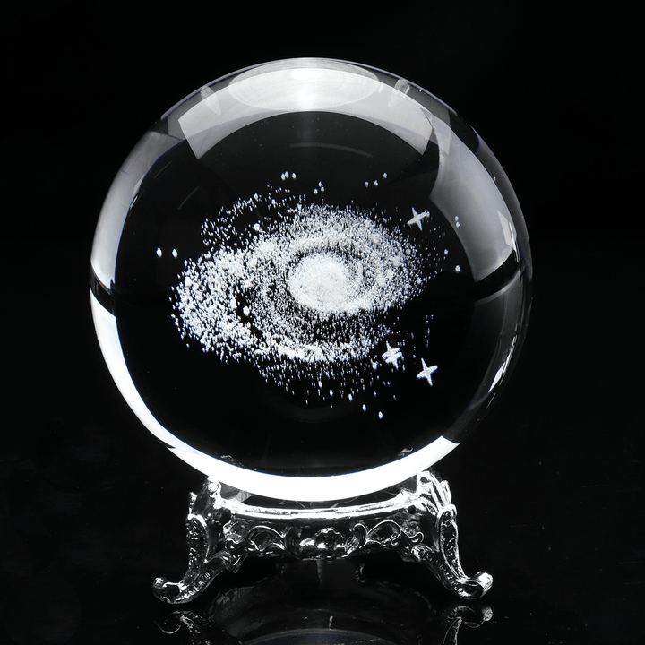 3D Laser Carving Galaxy Crystal Ball Miniature Model Crystal Craft Ball Decorations Glass Ball Home Decoration Gift - MRSLM