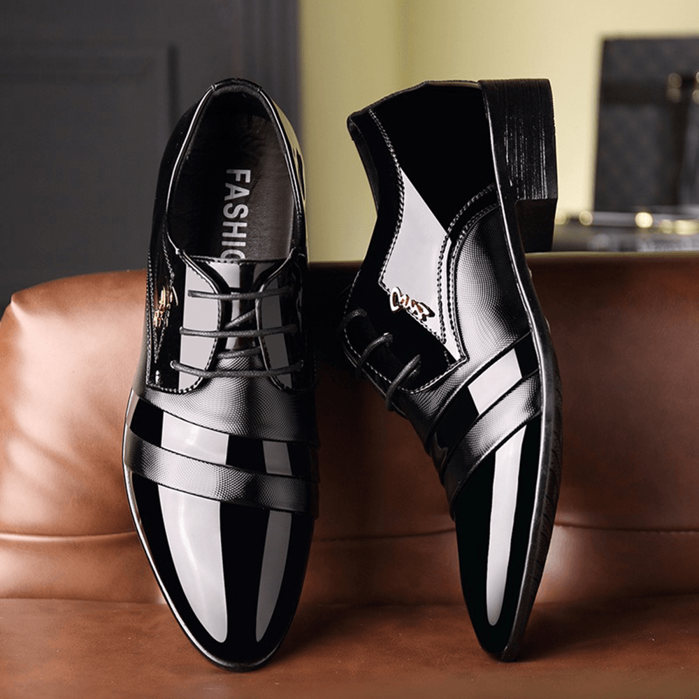 Lace up Business Formal Dress Shoe Leather Oxfords - MRSLM