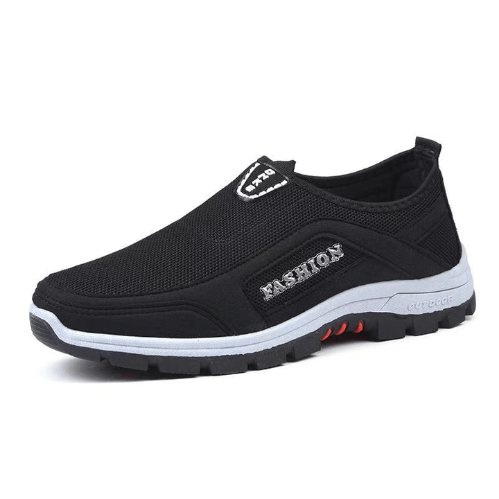 Men Breathable Soft Sole Non Slip Comfy Slip on Old Peking Style Casual Walking Shoes - MRSLM