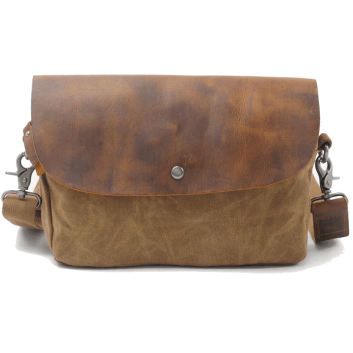 Vintage Genuine Leather Shoulder Bags Canvas Messenger Bags Shoulder Bags - MRSLM