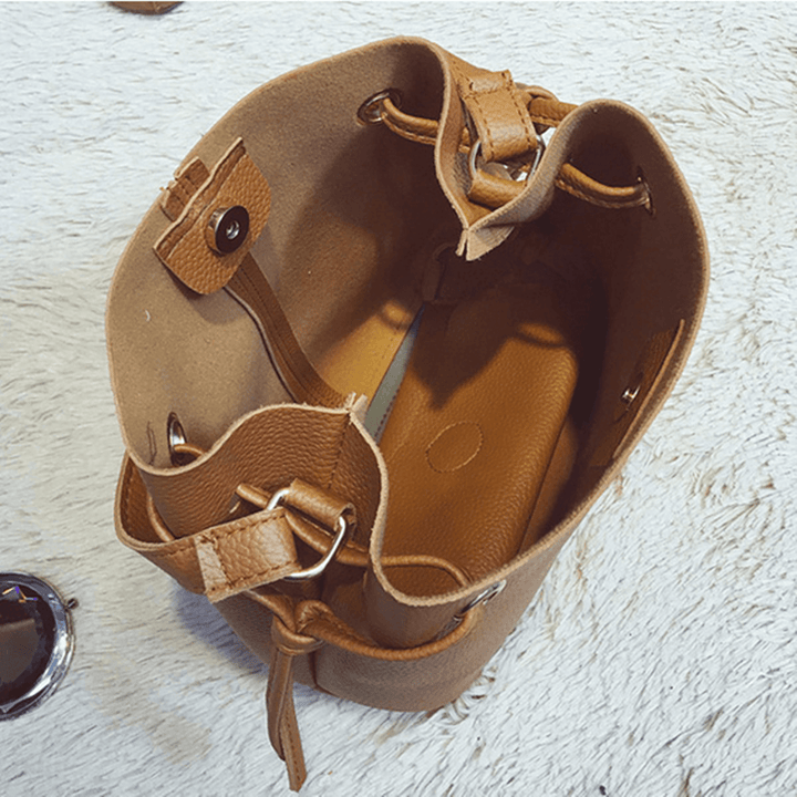 Two Piece Women PU Leather Tote Handbag Crossbody Bag and Clutch Wallet - MRSLM