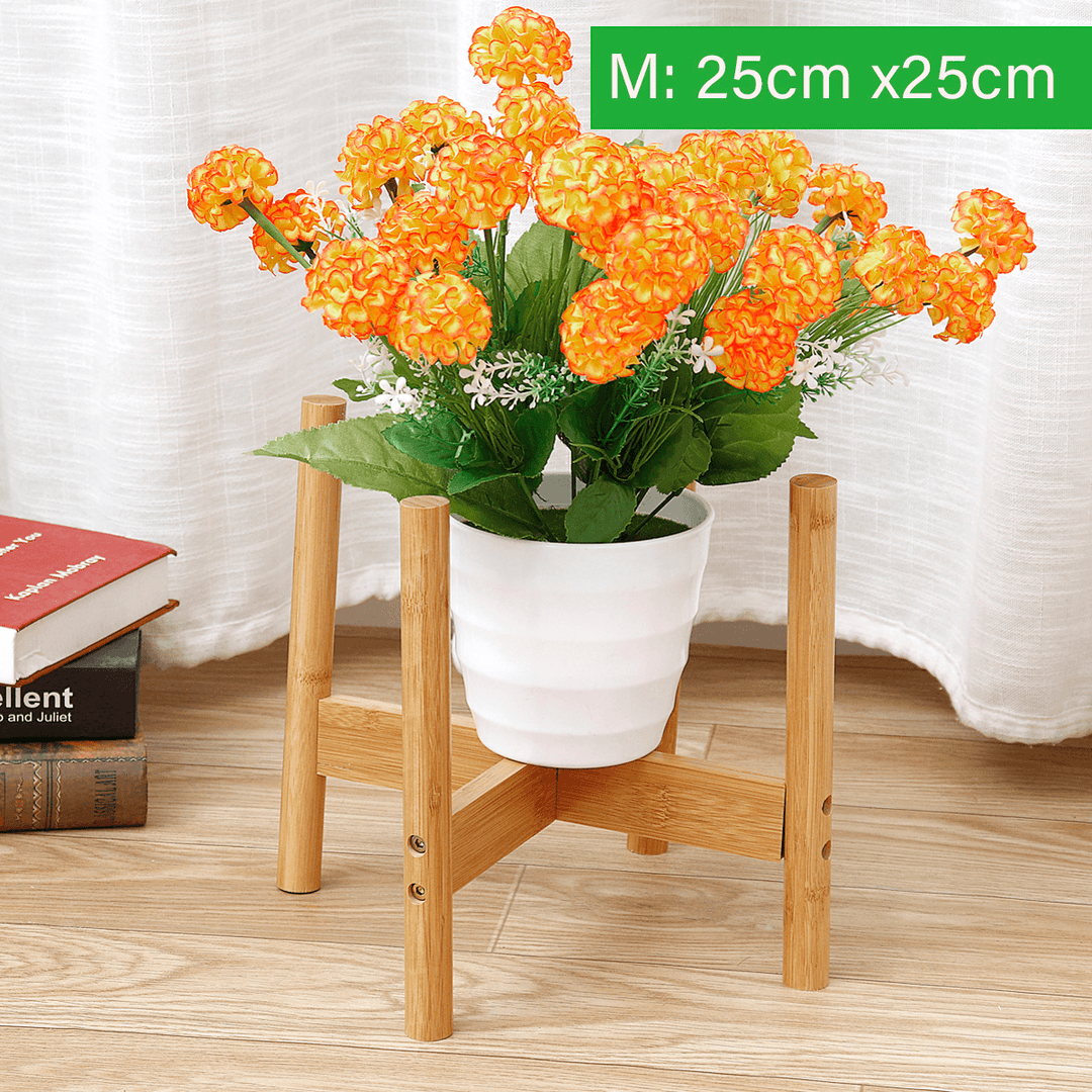 Plant Shelf Wooden Rack Holder Flower Pot Stand Wood Home Garden Display - MRSLM