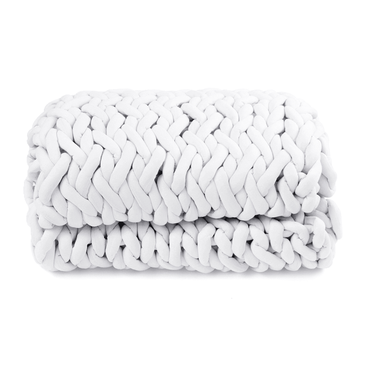 120X150Cm Handmade Knitted Blanket Soft Warm Thick Line Cotton Throw Blankets - MRSLM