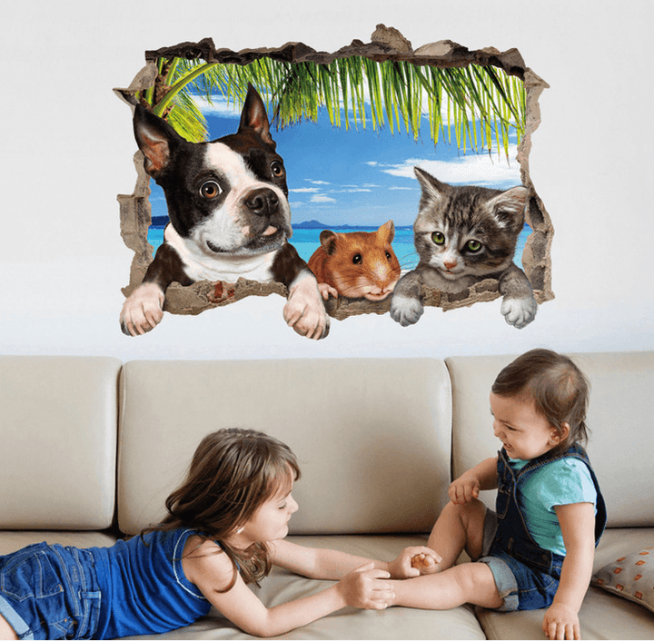 3D Animal Landscape Creative Wall Stickers Home Decor Mural Art Removable Wall Decals - MRSLM
