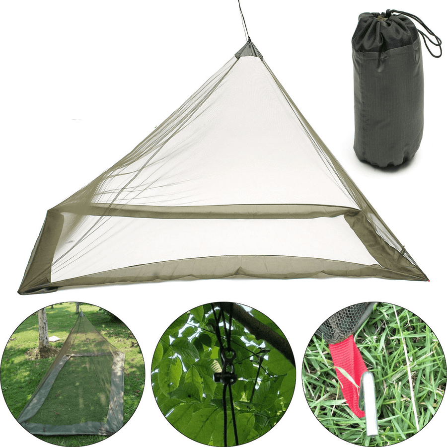 220X120X100Cm Foldable Camping Hiking Tent Bed Portable Triangle Anti-Mosquito Net - MRSLM