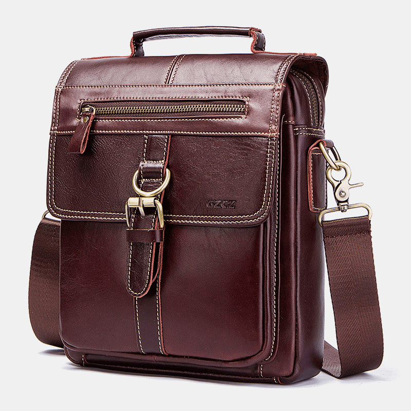 Men Genuine Leather Handbag Shoulder Bag Crossbody Bag Business Bag - MRSLM