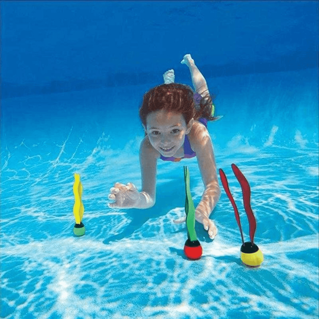 34PCS Children'S Swimming Toy Diving Ring Seaweed Diving Stick Water Throwing Toys Summer Game Swimming Pool Toys - MRSLM