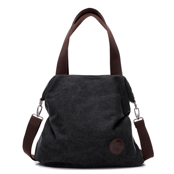 Women Canvas Shoulder Bags Vintage Tote Handbags Capacity Shopping Crossbody Bags - MRSLM