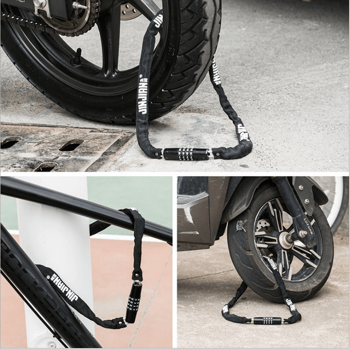 BIKIGHT 100CM Length 4.95MM Thicken Anti-Theft Code Password Chain Lock Portable Safety Keyless Lock for Bike Bicycle Motorcycle - MRSLM