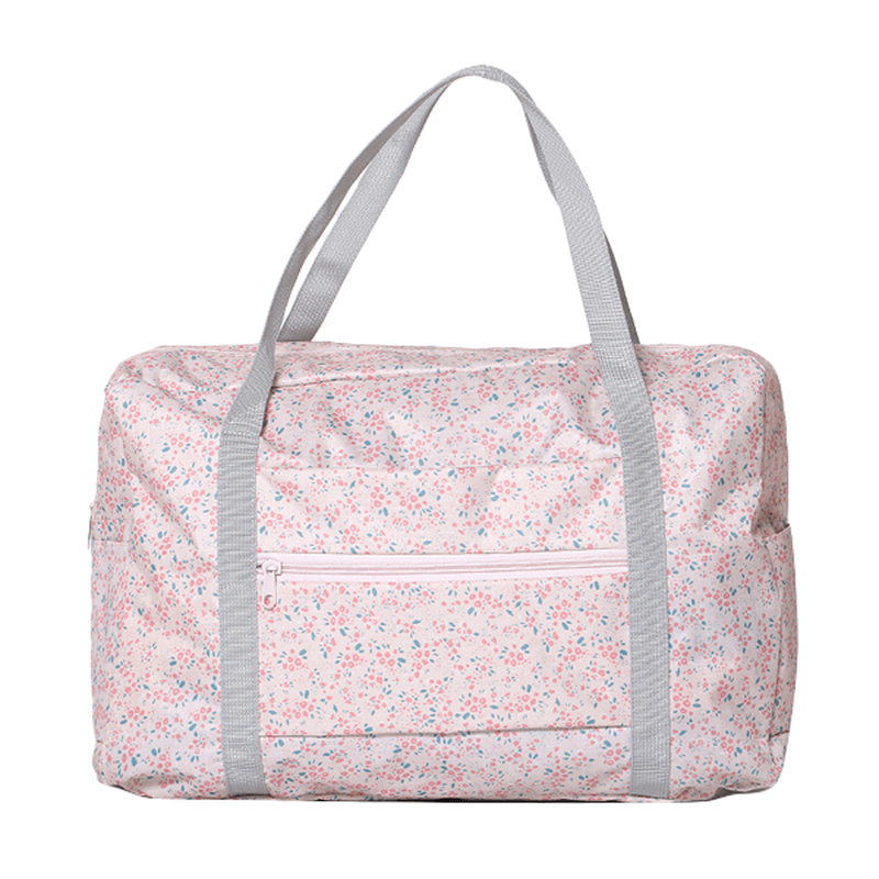 Women Nylon Little Flowers Travel Bag Floral Duffel Bag Luggage Bag Handbag - MRSLM