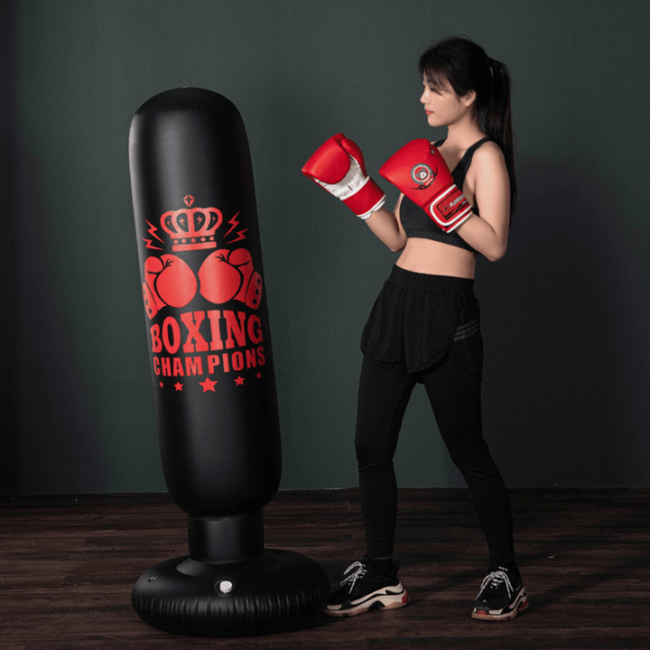 1.6M Free Standing Inflatable Boxing Punch Bag Boxing Kick Training Home Gym Fitness Tools for Adults Kids - MRSLM