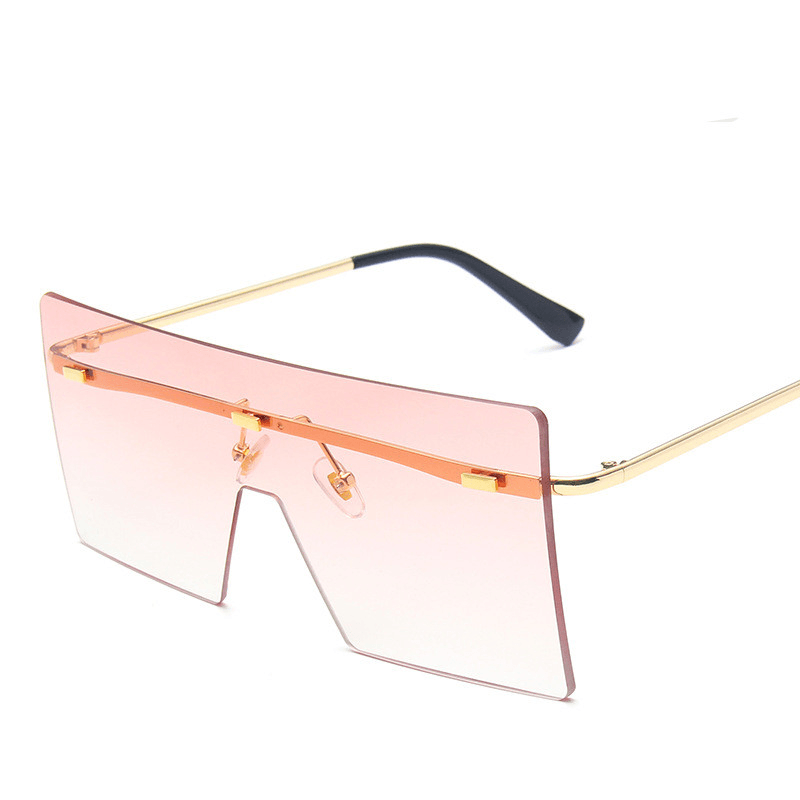 Large Frame One-Piece Sunglasses Women'S Square Frameless Ocean Piece Sunglasses - MRSLM
