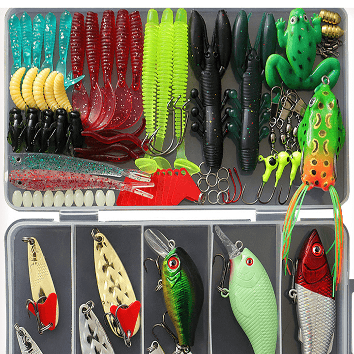 17-101 Pcs Fishing Lure Set Fishing Tackles Kit Baits Hooks - MRSLM