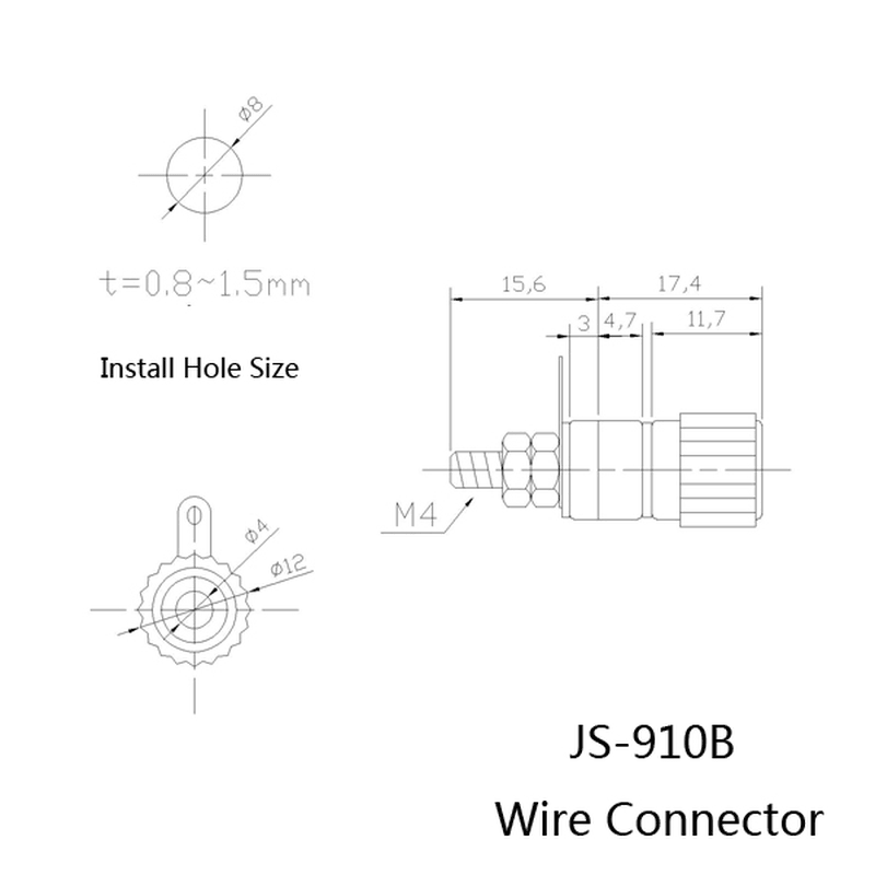 Wendao JS-910B AV 4Mm Wiring Terminal Block Wire Adapter Connectors 10Pcs - MRSLM
