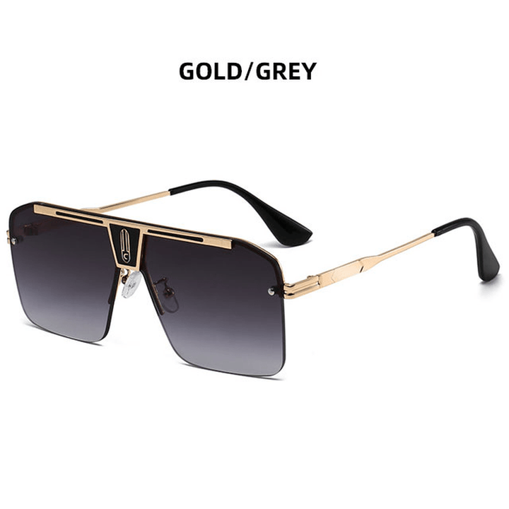 Fashion Large Square Metal Sunglasses - MRSLM