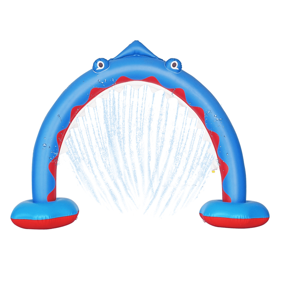 Inflatable Arch Sprinkler Shark Shape Kids Fun Water Spray Summer Garden Yard Water Sport Equipment - MRSLM