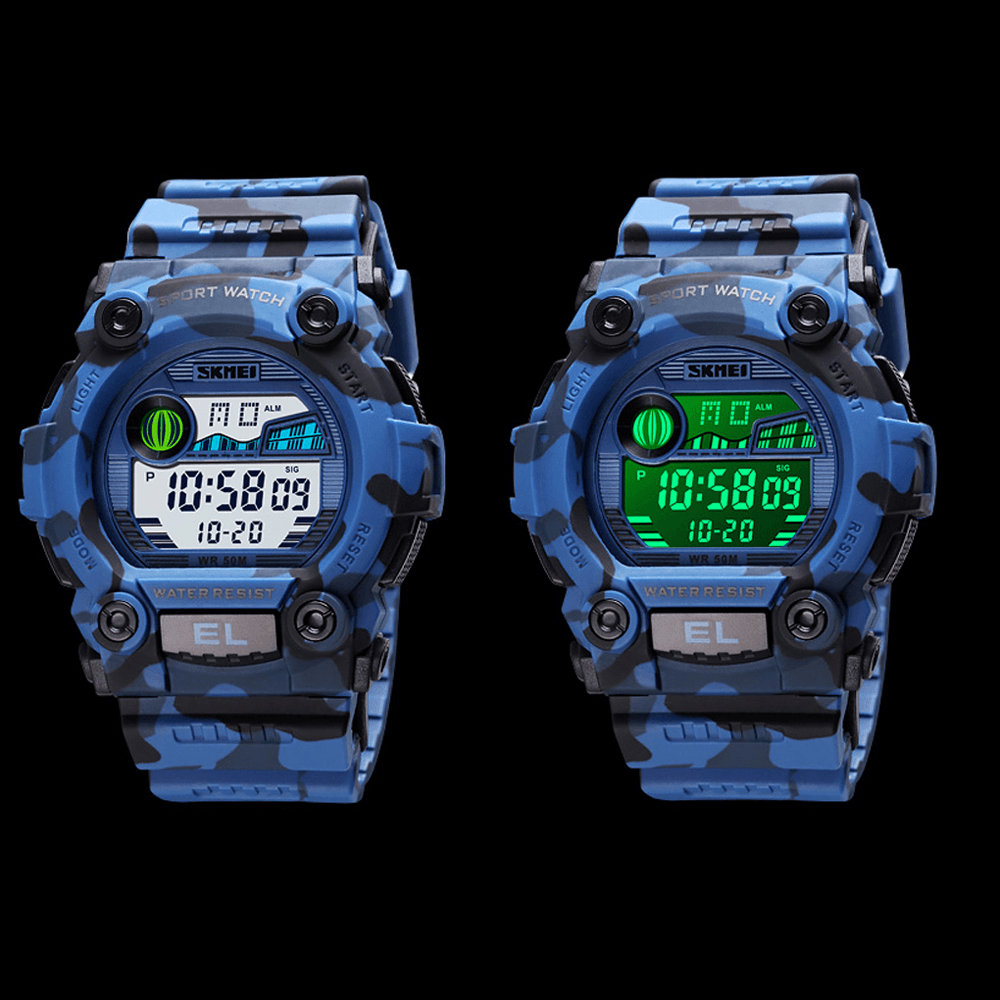 SKMEI 1633 Chronograph Sport Men Wristwatch Luminous Display Waterproof LED Digital Watch - MRSLM
