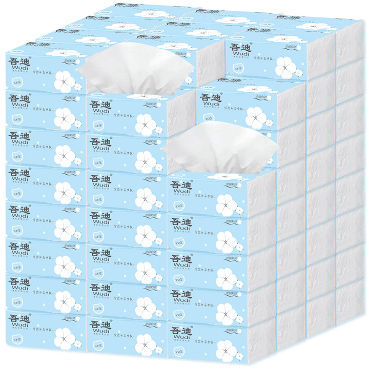 WUDI 30 Packs Natural Wood Facial Tissue Advanced Soft & Strong Cleaning Baby Camping Meal Toilet Paper Box - MRSLM