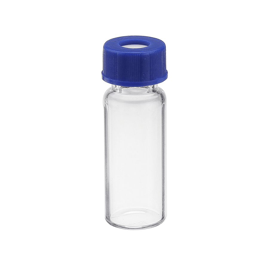 100Pcs/Set 2Ml Ungraduated Clear Sample Vials Autosampler Vials Bottles Threaded Vial W/ Write-On Spot Screw Caps Septa - MRSLM