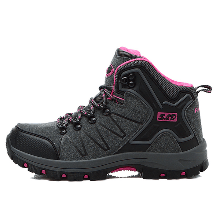 Women High Top Casual Comforbale Lace up Outdoor Hiking Shoes - MRSLM