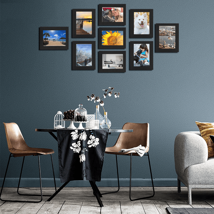 9 Pcs DIY Multi Photo Frame Set Hanging Picture Modern Display Wall Art Home Decorations - MRSLM
